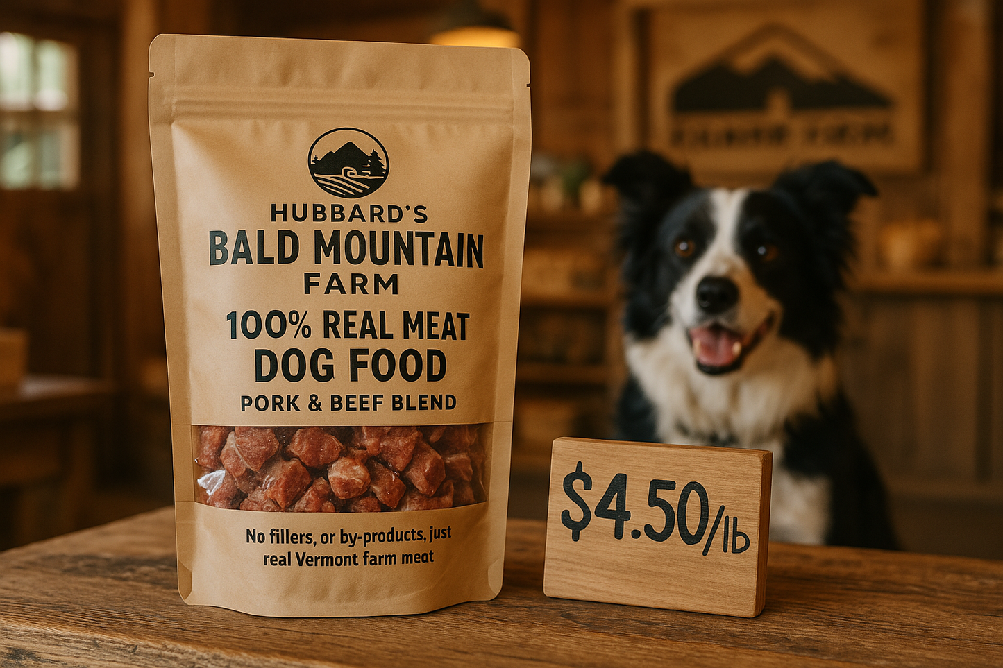 Hubbard's Bald Mountain Farm Dog Food - 100% Real Meat - $4.50/lb