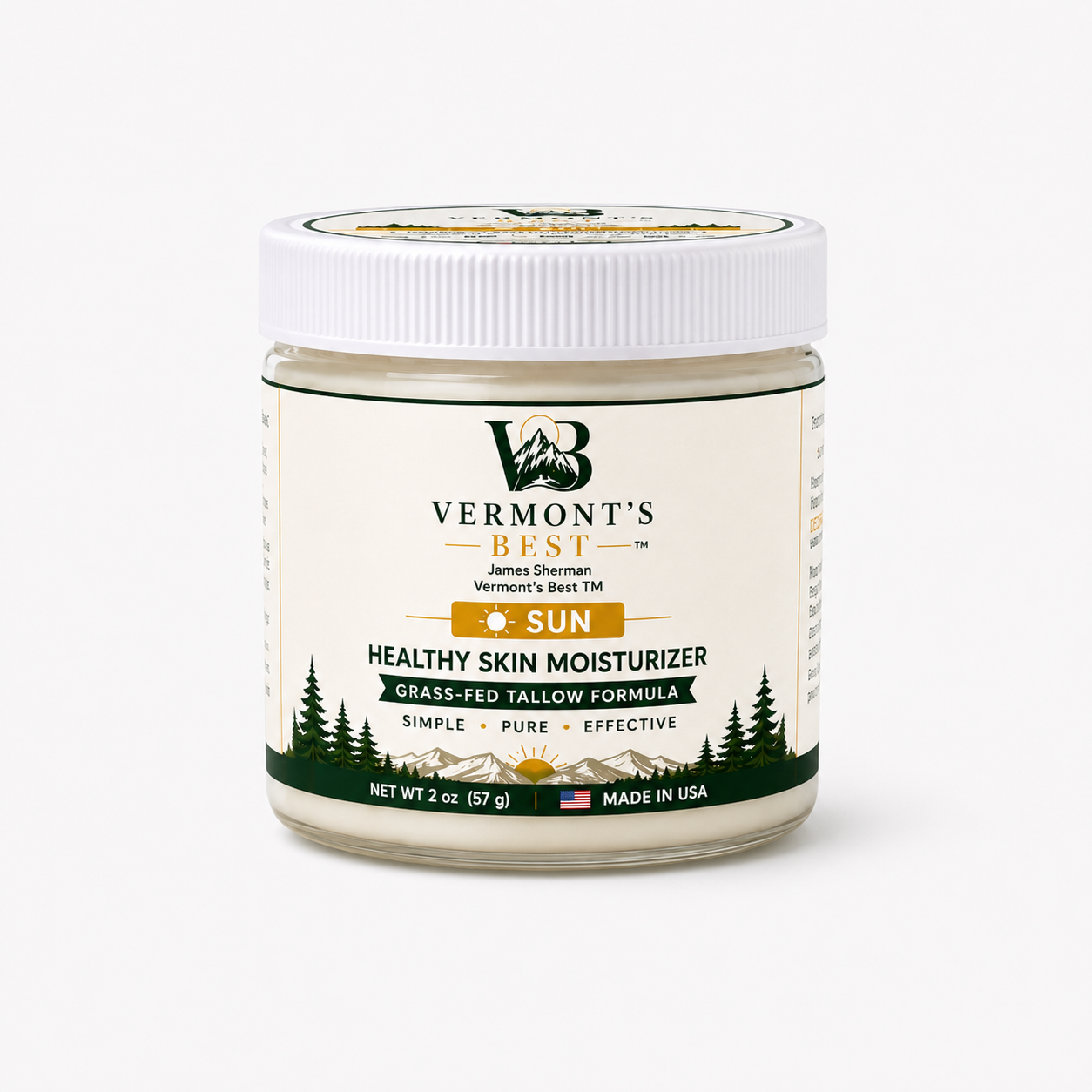 Grass-Fed Tallow Moisturizer - Scented (Coconut) jar, angled view