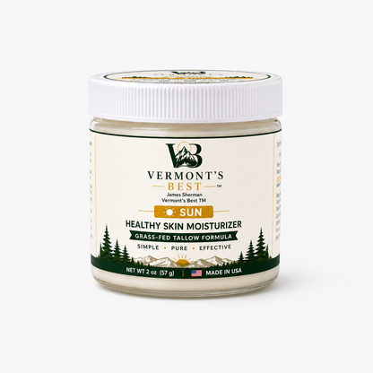 Grass-Fed Tallow Moisturizer - Scented (Coconut) jar, angled view