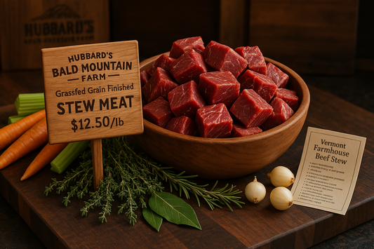 Hubbard's Bald Mountain Farm Grassfed Grain Finished Stew Meat - $12.50/lb